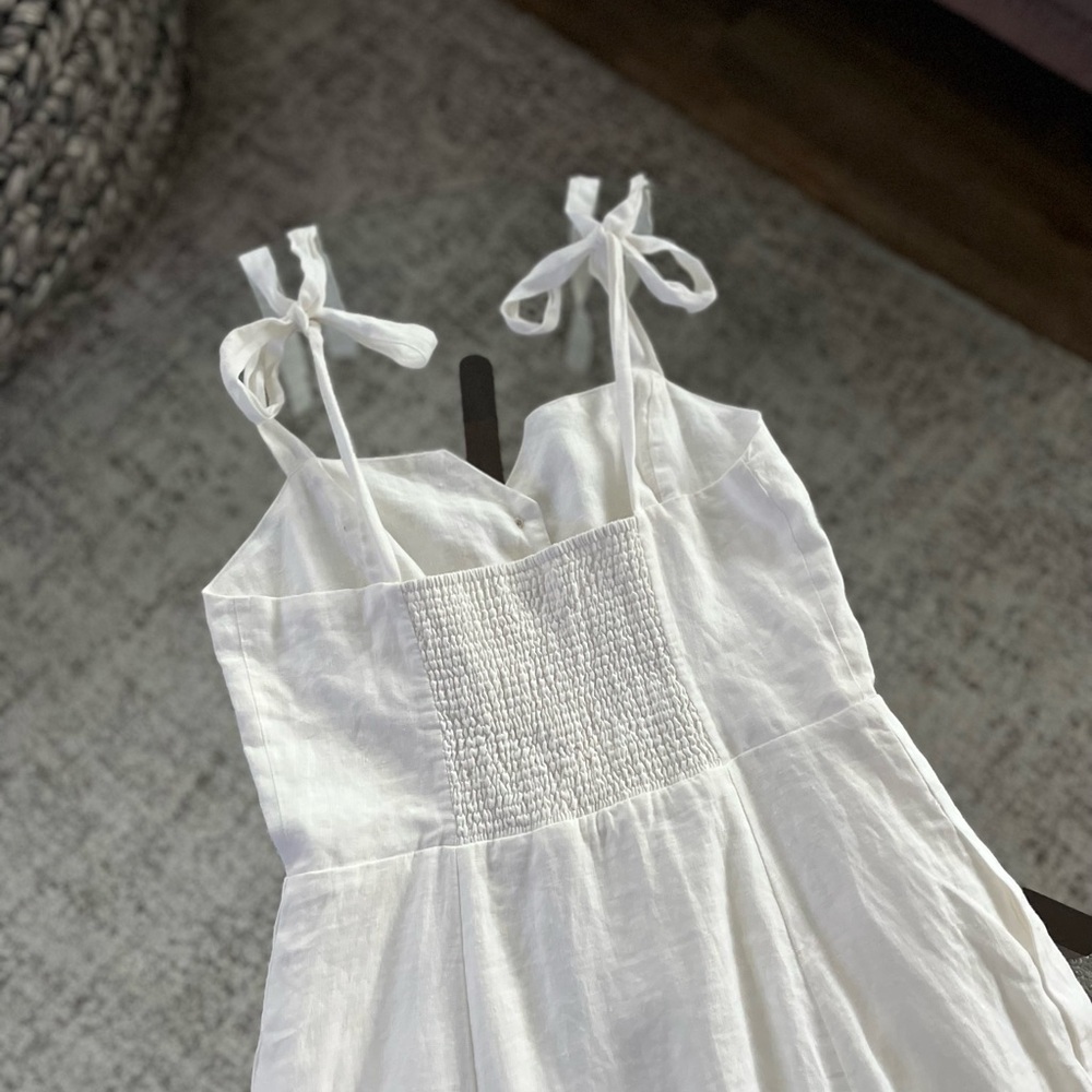 New Aritzia Wilfred Rosalie Linen Button Down Dress White Summer Vacation Sz 4 - Picture 7 of 11